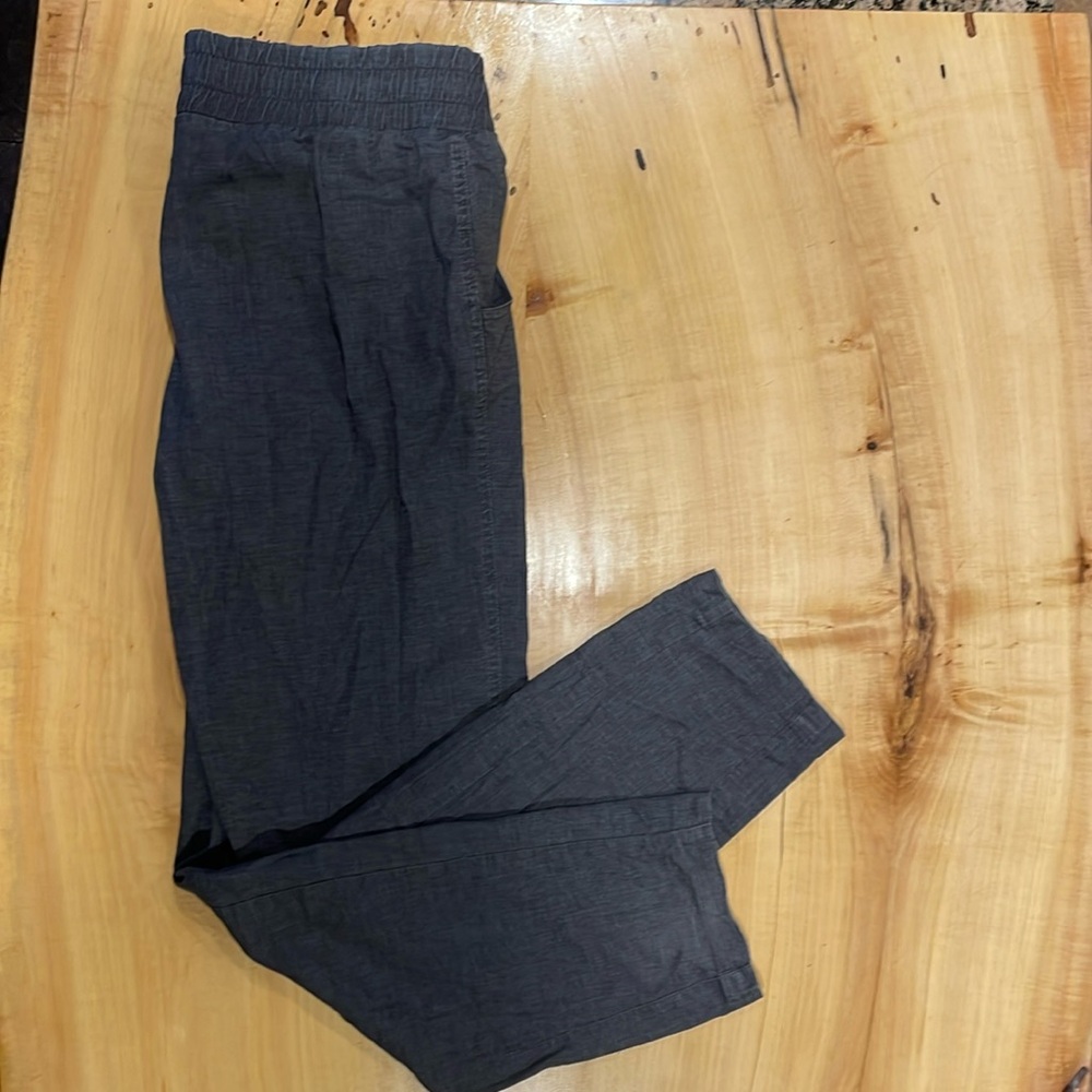 Prana large hemp blend pants casual blue grey lightweight summer drawstring
